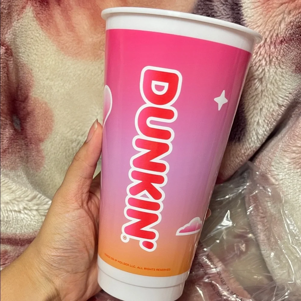 Sabina Carpenter x Dunkin Vibrant Pink and Orange Cup